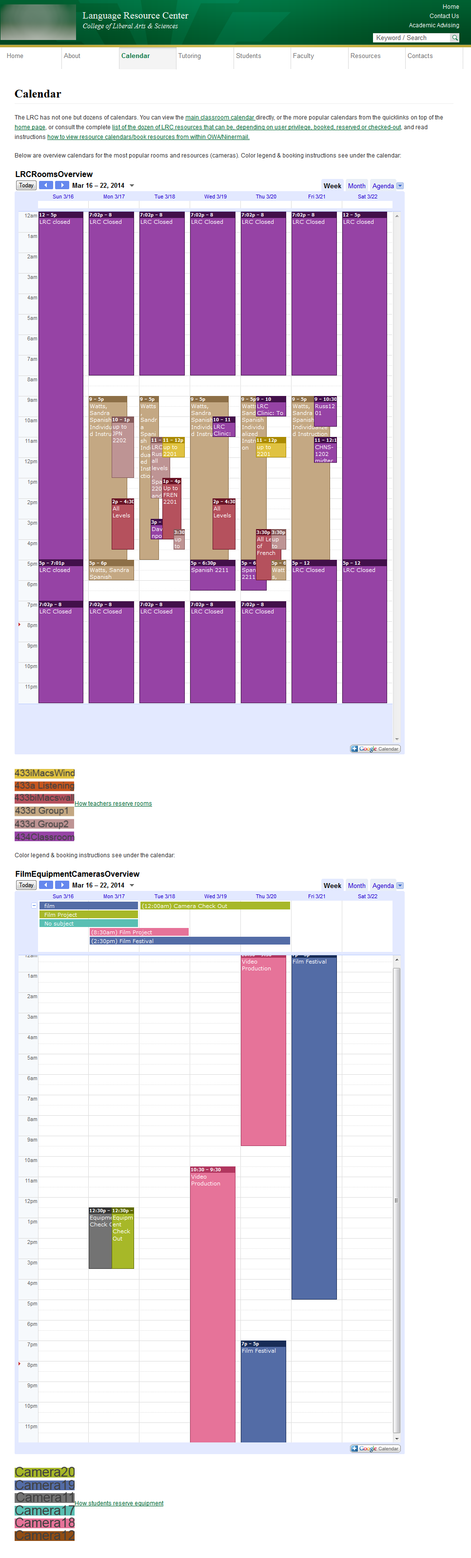 Aggregate room and resource calendars for Overview Thomas' Work Space